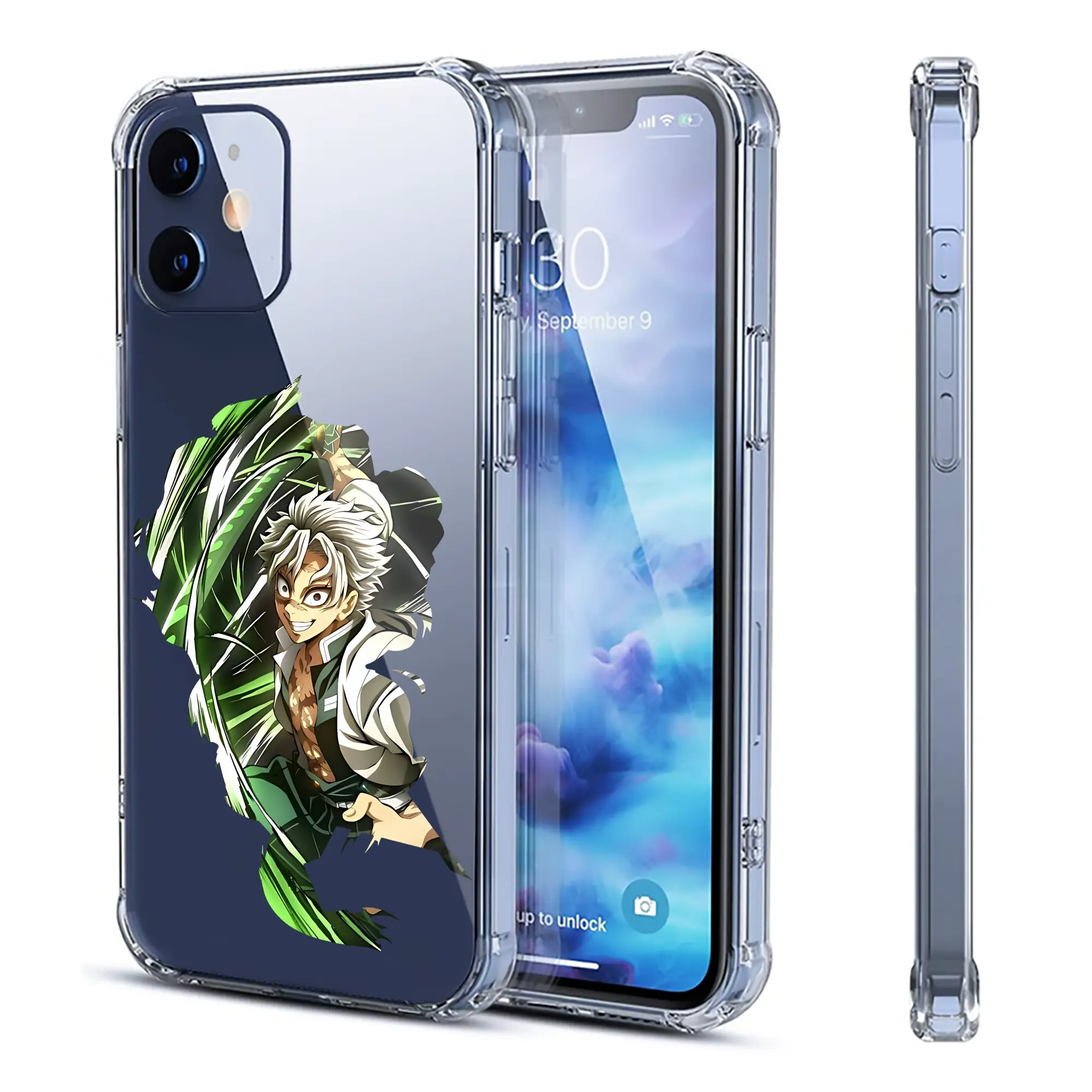 鬼滅の刃 グッズ,不死川 実弥 - IPhone 12シリーズ対応 ・ 透明スマホケース ・ クリアソフトケース ・ TPU素材 ・ 耐衝撃 ・ 高密着 ・ 防汚 防指紋 ・ 簡単着脱